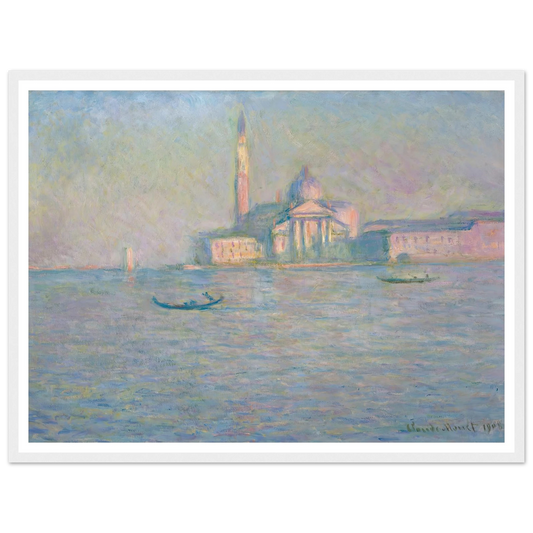 The Church of San Giorgio Maggiore, Venice (1908) Art Print | Claude Monet - Framed Poster - 30x40 cm / 12x16″ - Black frame