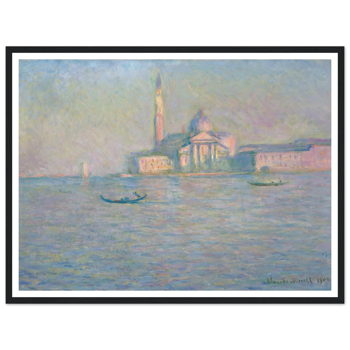 The Church of San Giorgio Maggiore, Venice (1908) Art Print | Claude Monet - Framed Poster - 30x40 cm / 12x16″ - Black frame