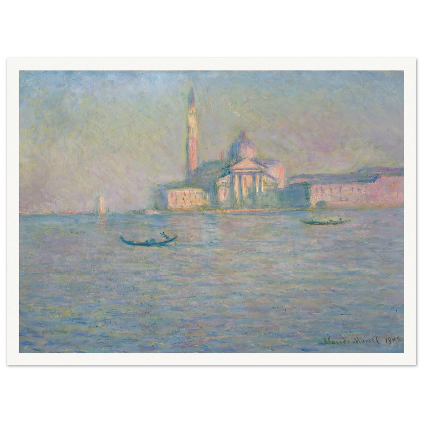 The Church of San Giorgio Maggiore, Venice (1908) Art Print | Claude Monet - Framed Poster - 30x40 cm / 12x16″ - Black frame