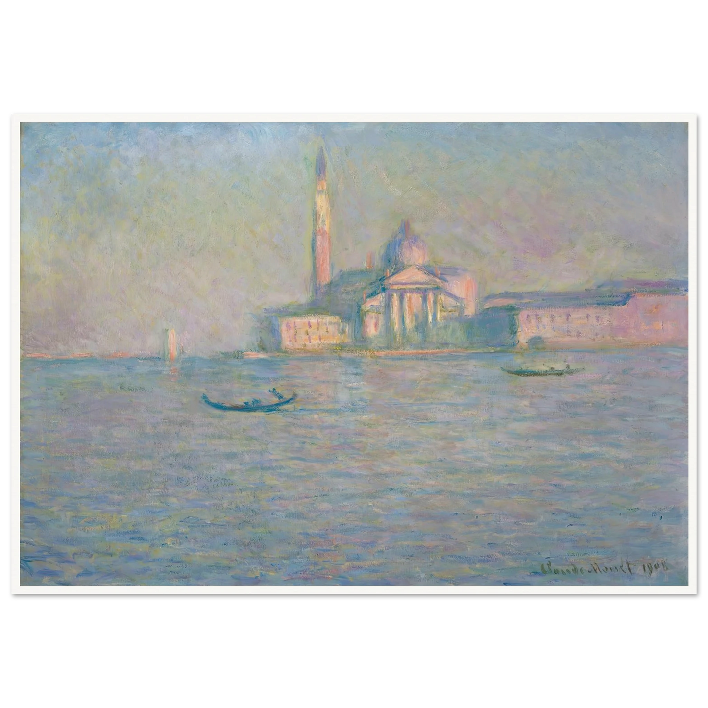 The Church of San Giorgio Maggiore, Venice (1908) Art Print | Claude Monet - Framed Poster - 30x40 cm / 12x16″ - Black frame