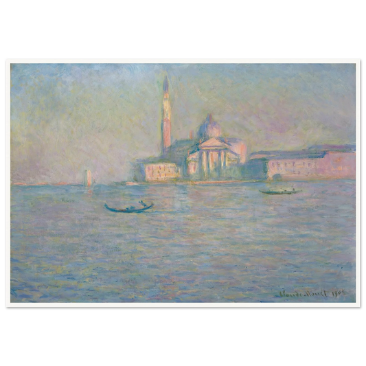 The Church of San Giorgio Maggiore, Venice (1908) Art Print | Claude Monet - Framed Poster - 30x40 cm / 12x16″ - Black frame
