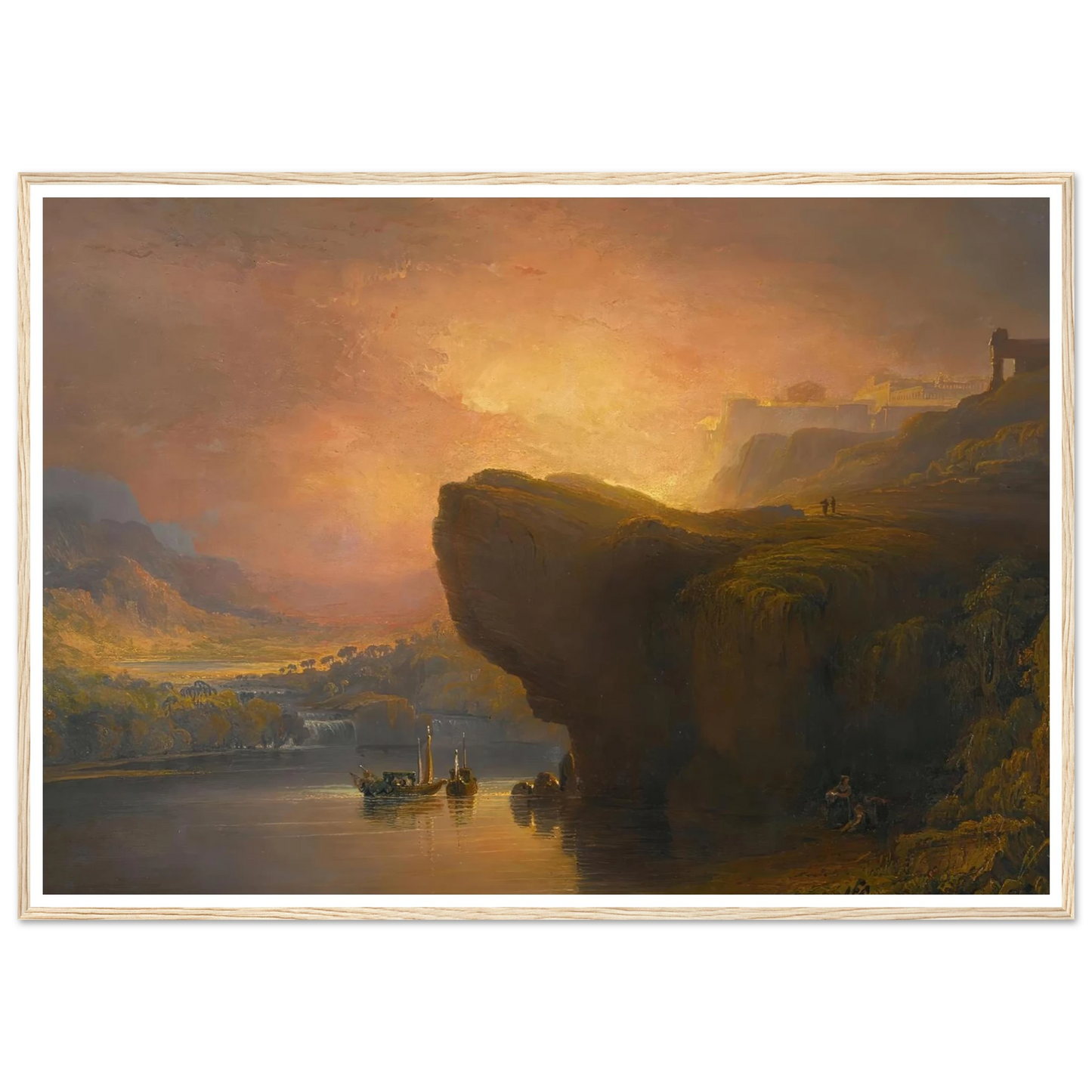 The City Of God And The Waters Of Life Art Print | John Martin - Framed Poster - 30x40 cm / 12x16″ - Black frame