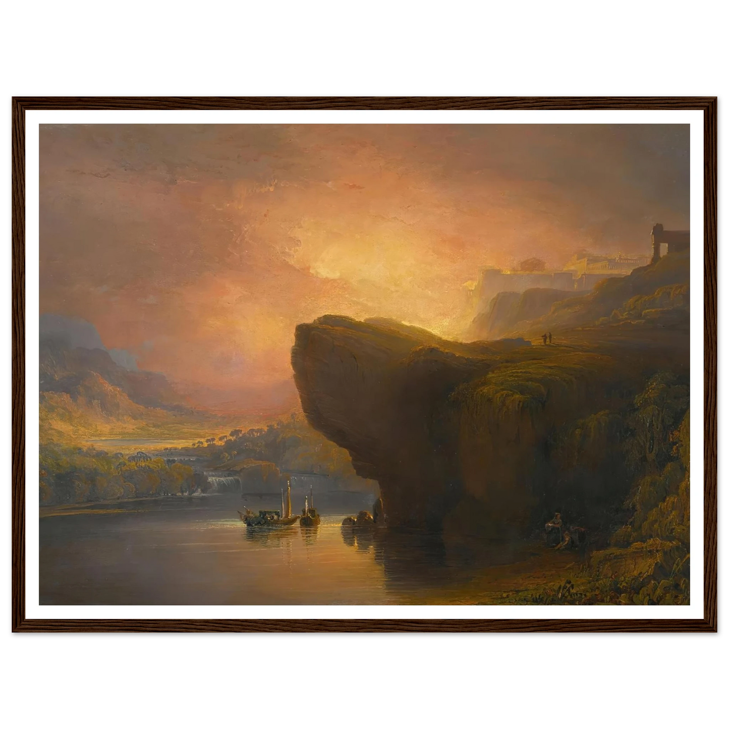 The City Of God And The Waters Of Life Art Print | John Martin - Framed Poster - 30x40 cm / 12x16″ - Black frame