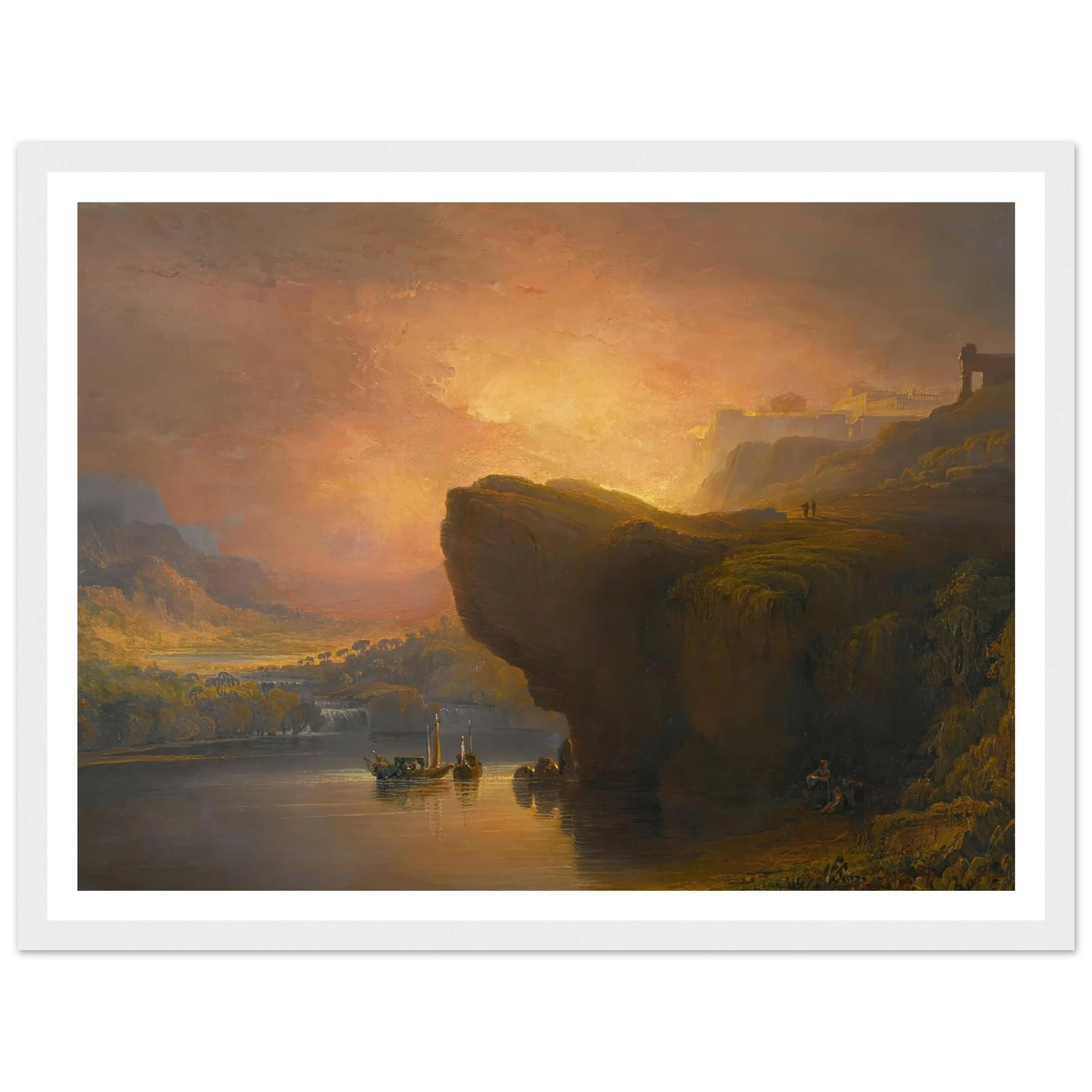 The City Of God And The Waters Of Life Art Print | John Martin - Framed Poster - 30x40 cm / 12x16″ - Black frame