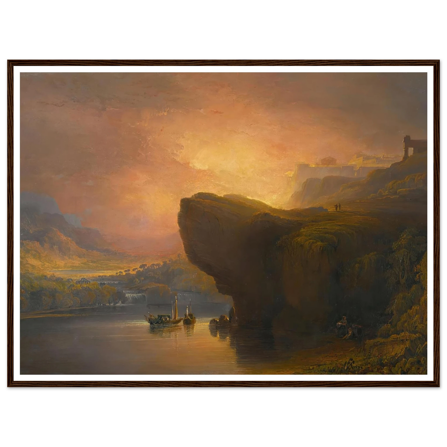 The City Of God And The Waters Of Life Art Print | John Martin - Framed Poster - 30x40 cm / 12x16″ - Black frame