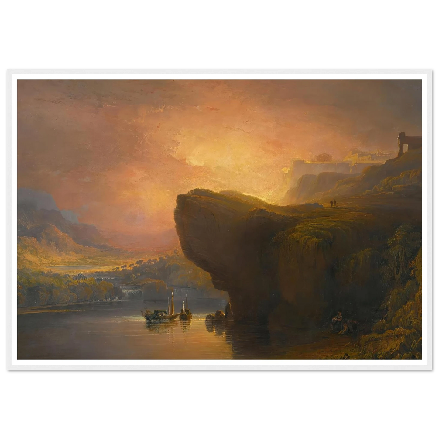 The City Of God And The Waters Of Life Art Print | John Martin - Framed Poster - 30x40 cm / 12x16″ - Black frame