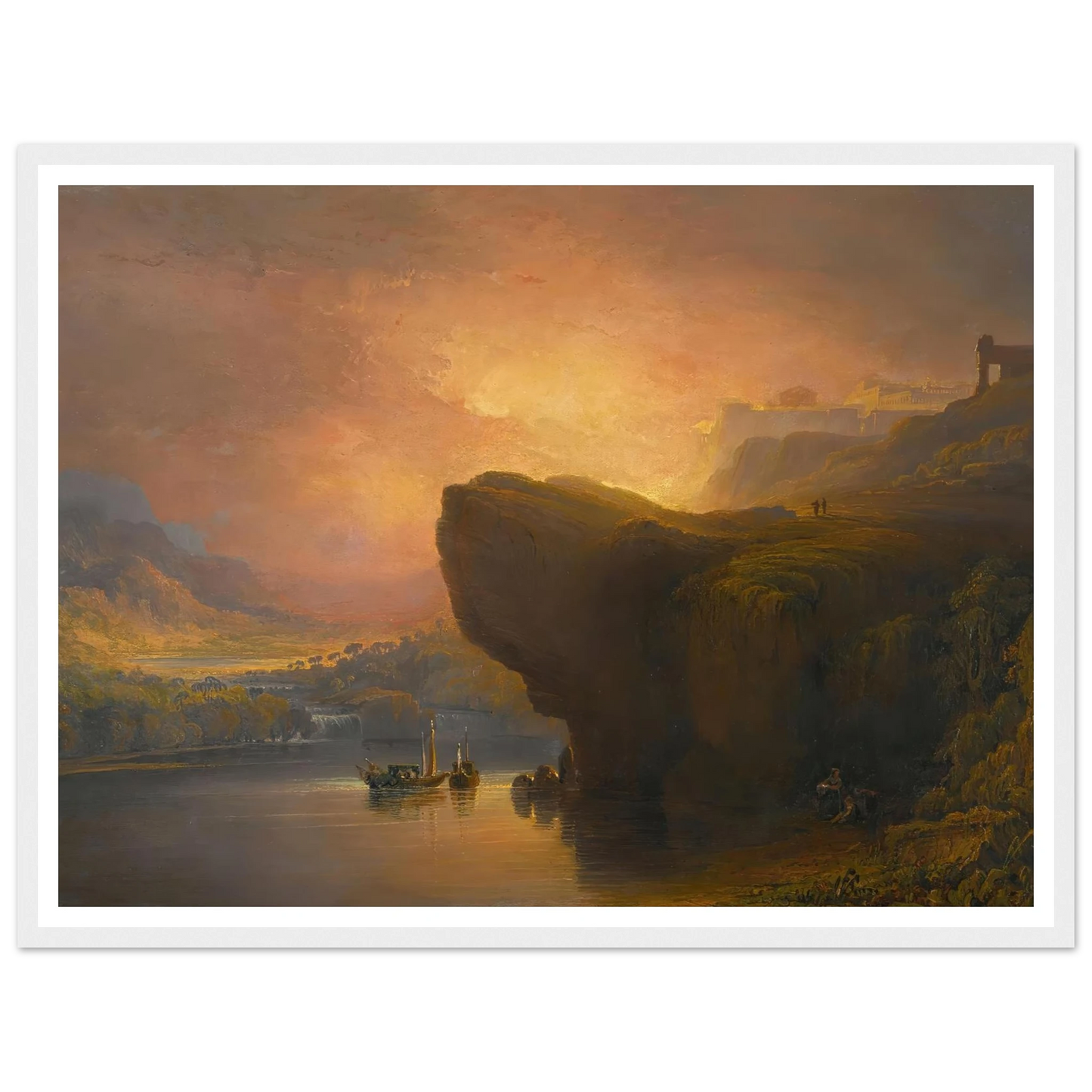 The City Of God And The Waters Of Life Art Print | John Martin - Framed Poster - 30x40 cm / 12x16″ - Black frame