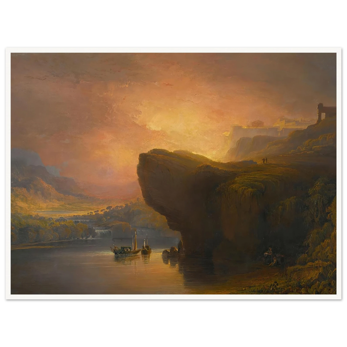 The City Of God And The Waters Of Life Art Print | John Martin - Framed Poster - 30x40 cm / 12x16″ - Black frame