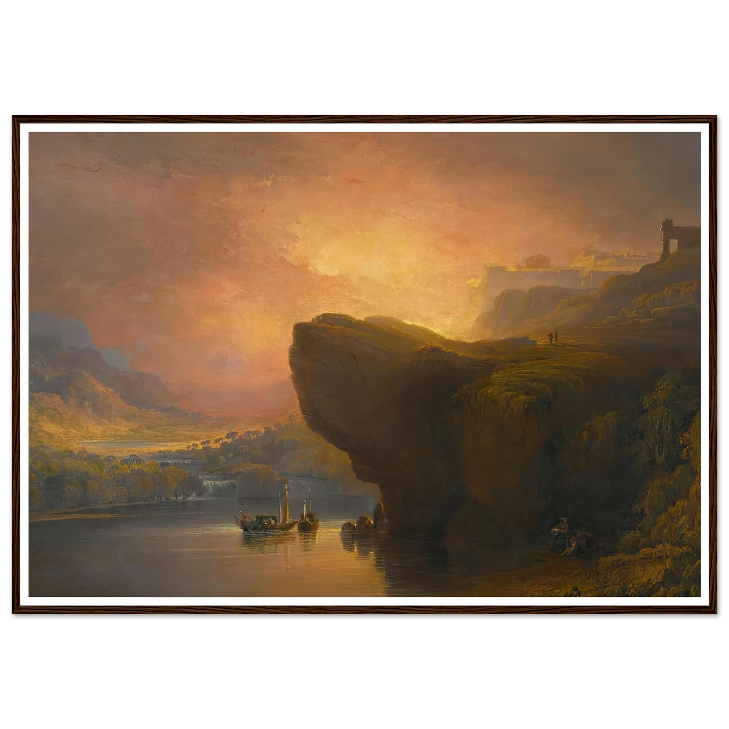 The City Of God And The Waters Of Life Art Print | John Martin - Framed Poster - 30x40 cm / 12x16″ - Black frame