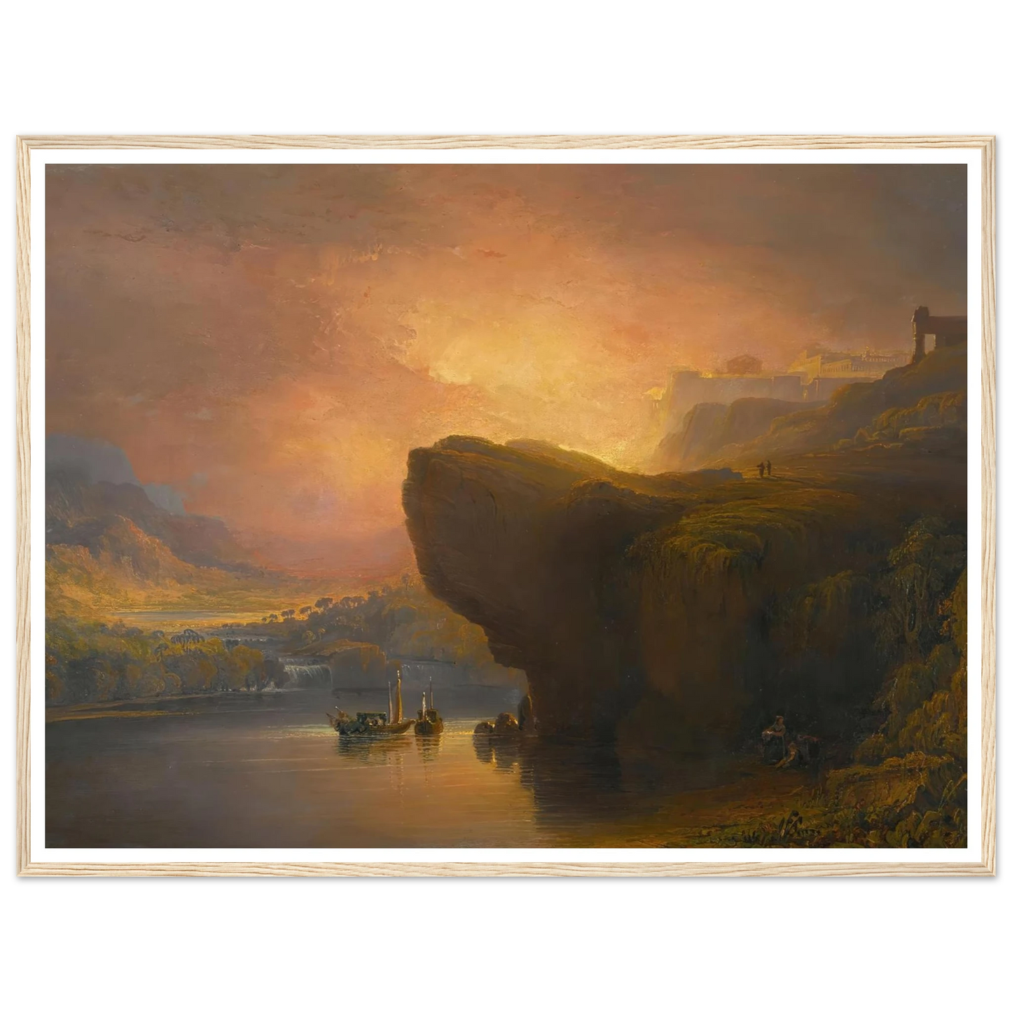 The City Of God And The Waters Of Life Art Print | John Martin - Framed Poster - 30x40 cm / 12x16″ - Black frame