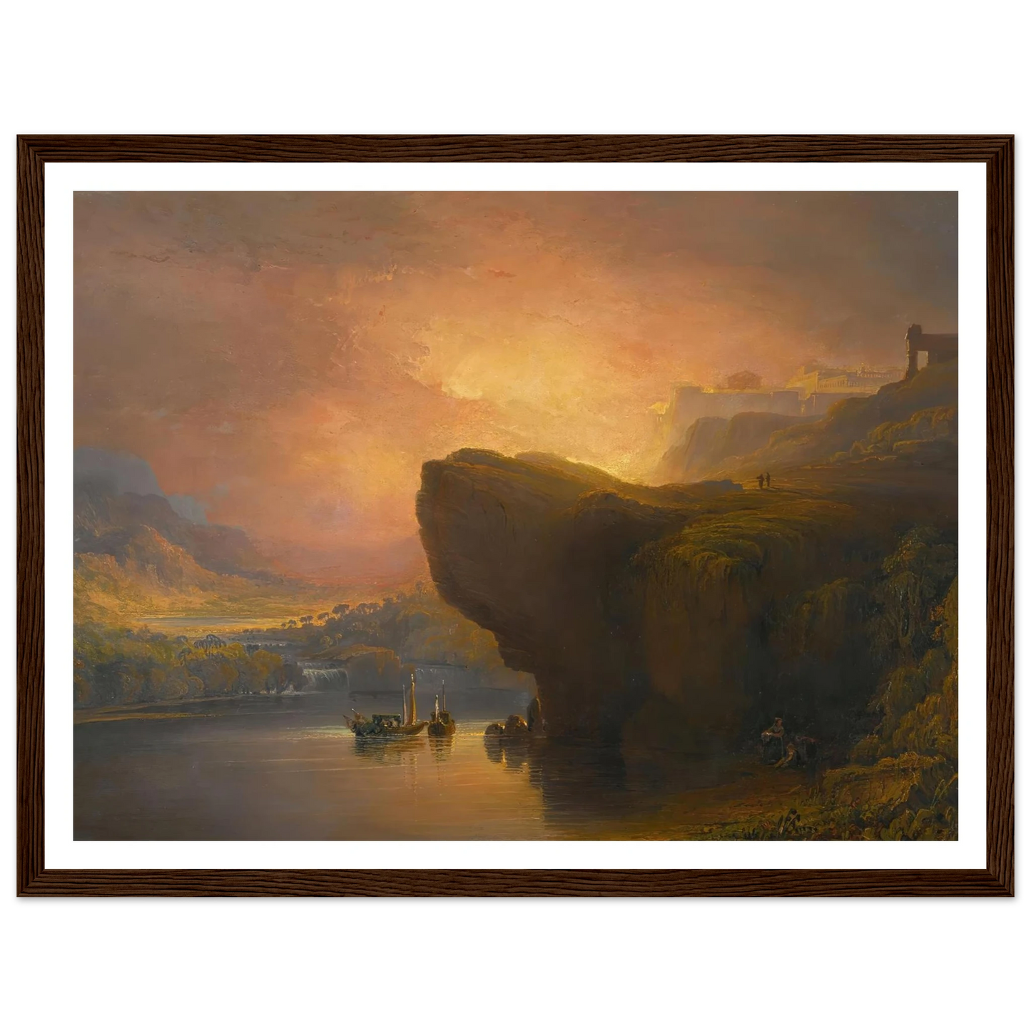 The City Of God And The Waters Of Life Art Print | John Martin - Framed Poster - 30x40 cm / 12x16″ - Black frame