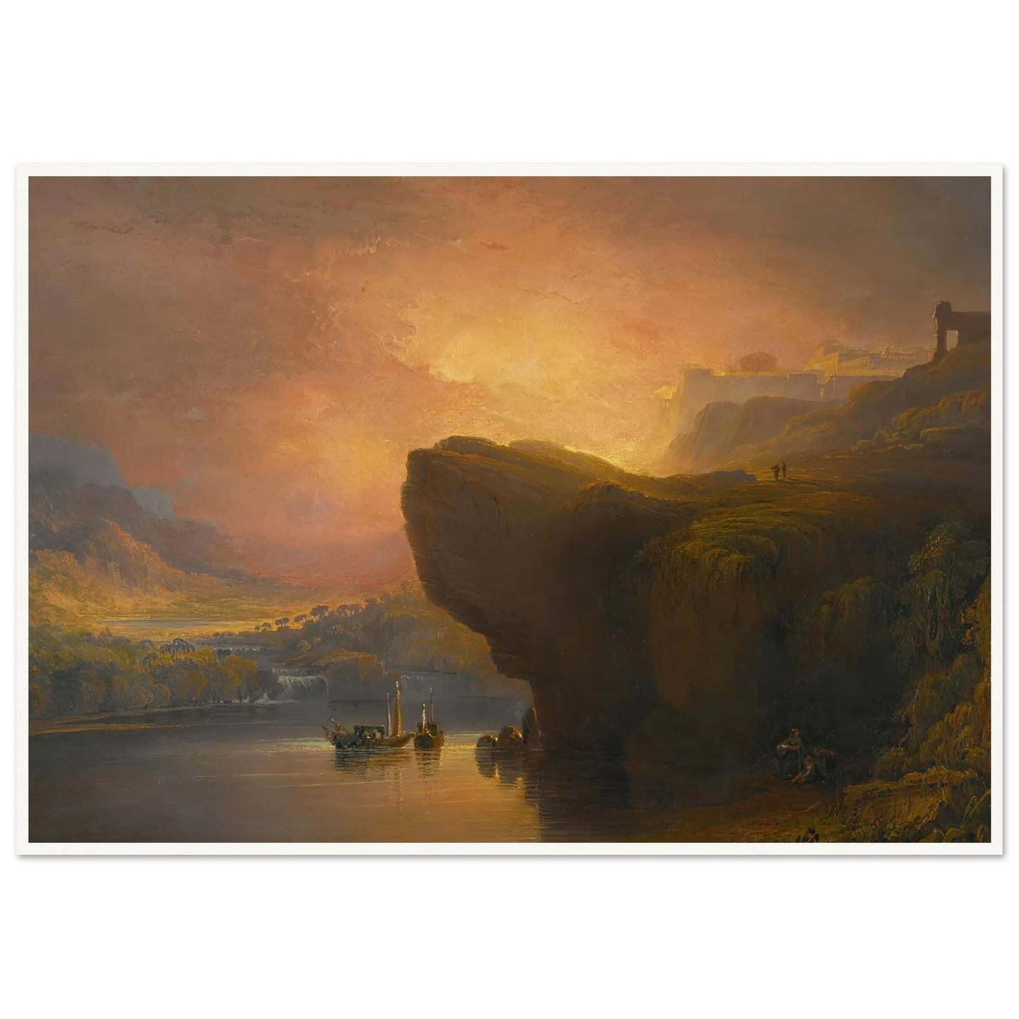 The City Of God And The Waters Of Life Art Print | John Martin - Framed Poster - 30x40 cm / 12x16″ - Black frame