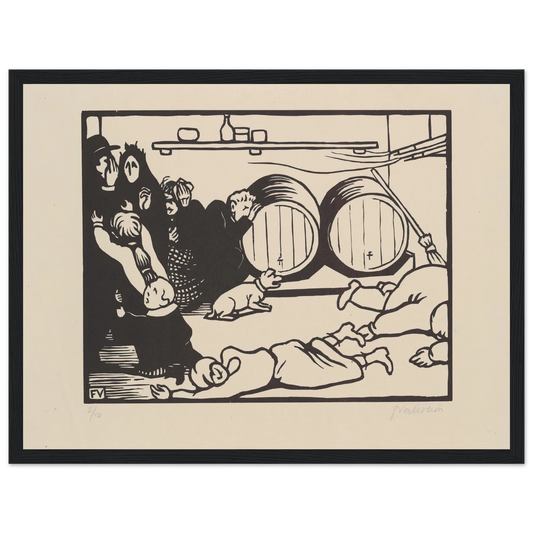 The Civilians (Les Civils) (1916) Art Print | Felix Vallotton - Framed Poster - 30x40 cm / 12x16″ - Black frame