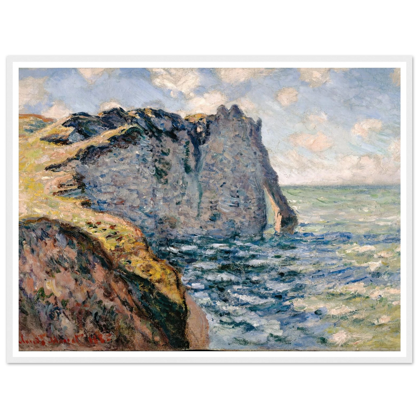 The Cliff of Aval, Etrétat (1885) Art Print | Claude Monet - Framed Poster - 30x40 cm / 12x16″ - Black frame