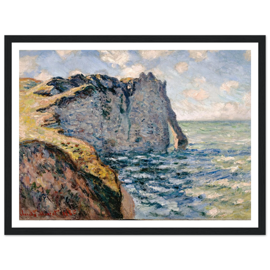 The Cliff of Aval, Etrétat (1885) Art Print | Claude Monet - Framed Poster - 30x40 cm / 12x16″ - Black frame