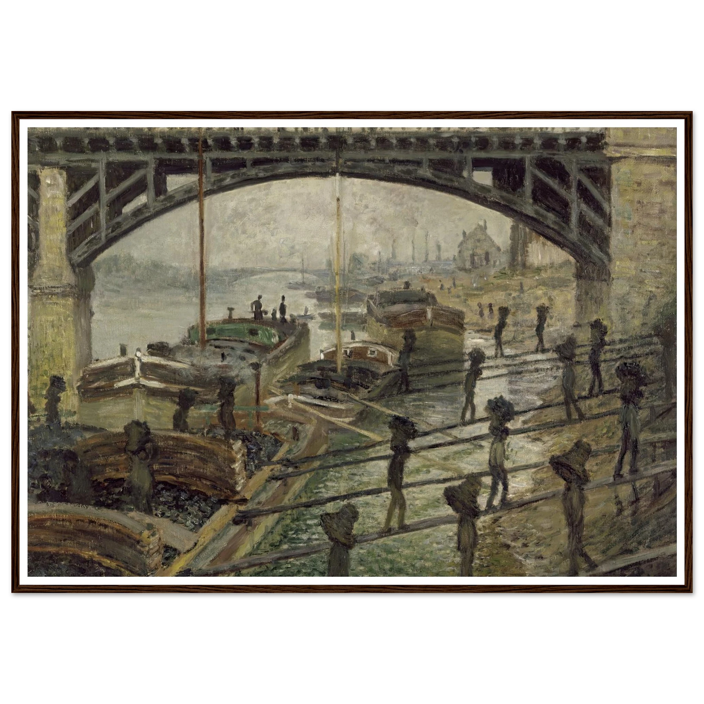 The Coalmen (circa 1875) Art Print | Claude Monet - Framed Poster - 30x40 cm / 12x16″ - Black frame