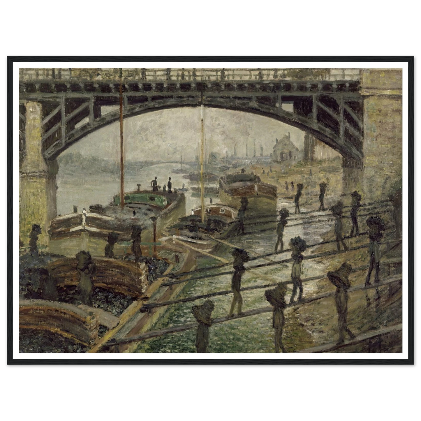 The Coalmen (circa 1875) Art Print | Claude Monet - Framed Poster - 30x40 cm / 12x16″ - Black frame