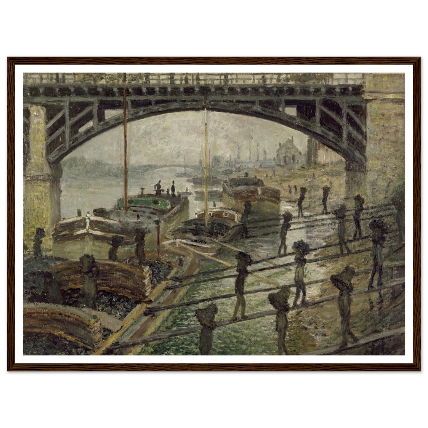 The Coalmen (circa 1875) Art Print | Claude Monet - Framed Poster - 30x40 cm / 12x16″ - Black frame