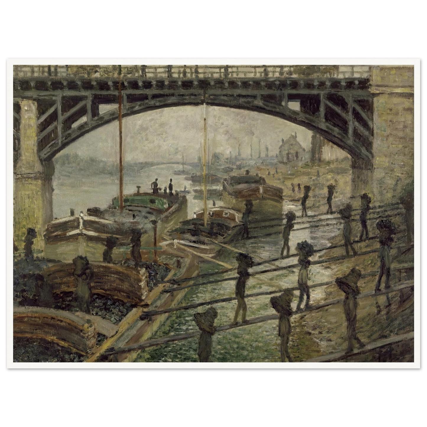The Coalmen (circa 1875) Art Print | Claude Monet - Framed Poster - 30x40 cm / 12x16″ - Black frame
