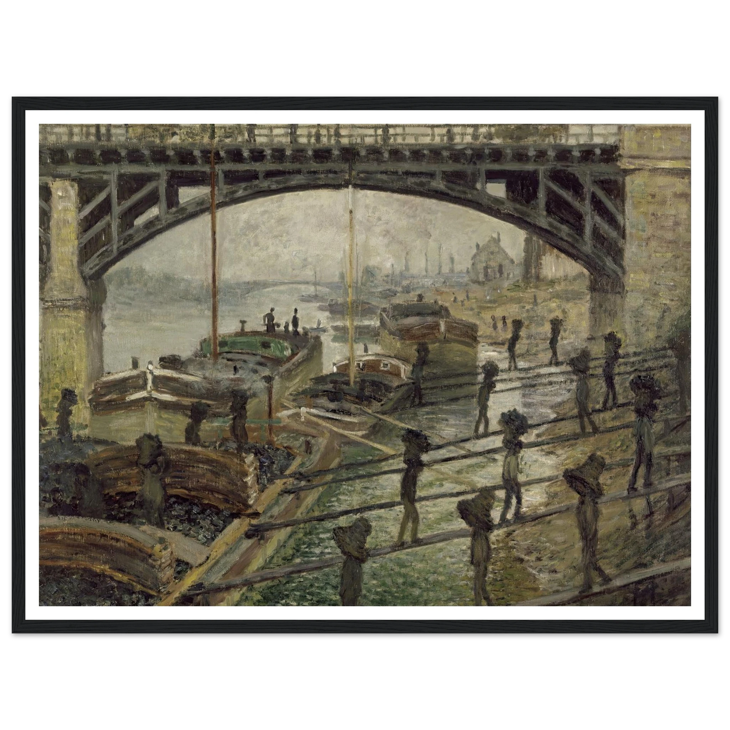 The Coalmen (circa 1875) Art Print | Claude Monet - Framed Poster - 30x40 cm / 12x16″ - Black frame
