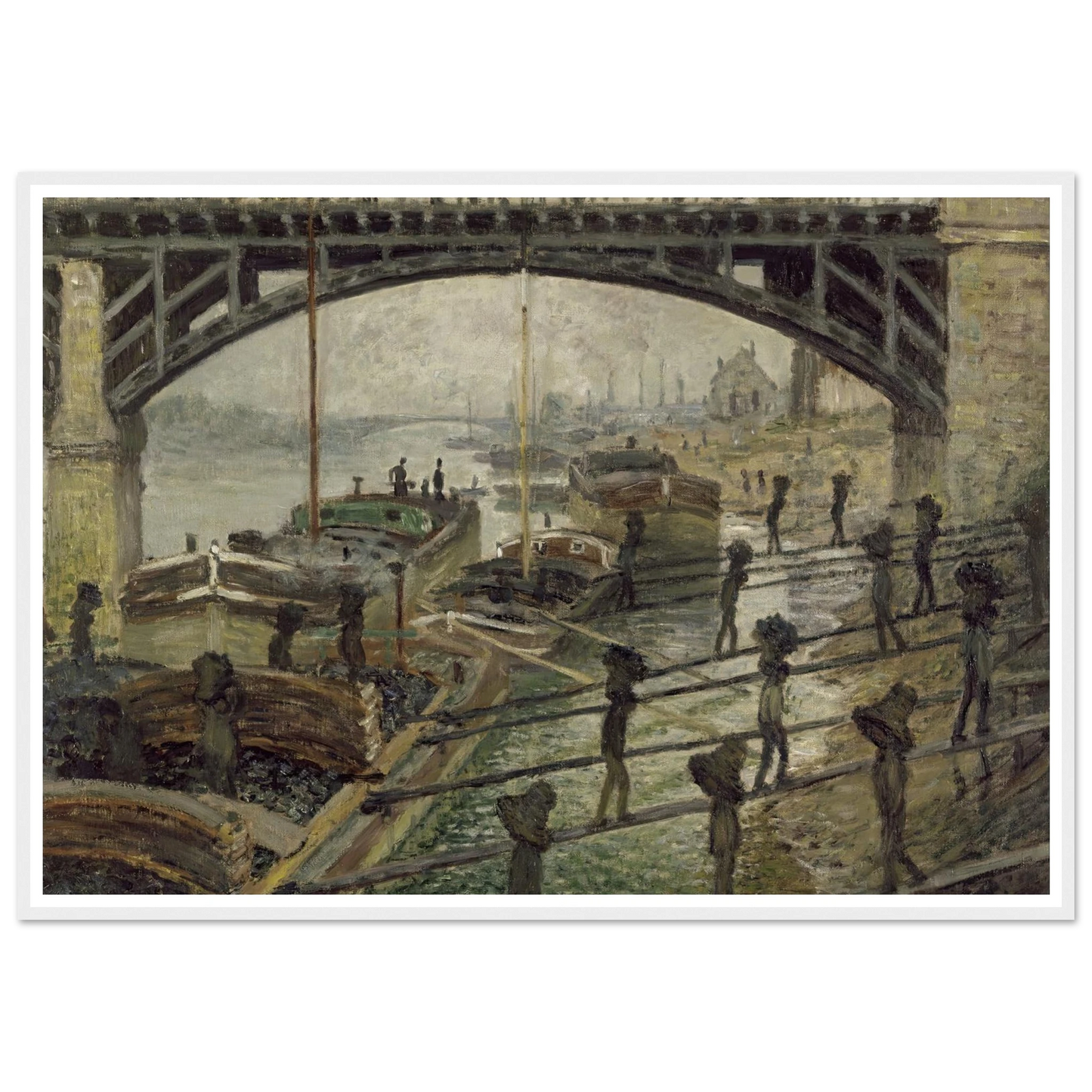 The Coalmen (circa 1875) Art Print | Claude Monet - Framed Poster - 30x40 cm / 12x16″ - Black frame