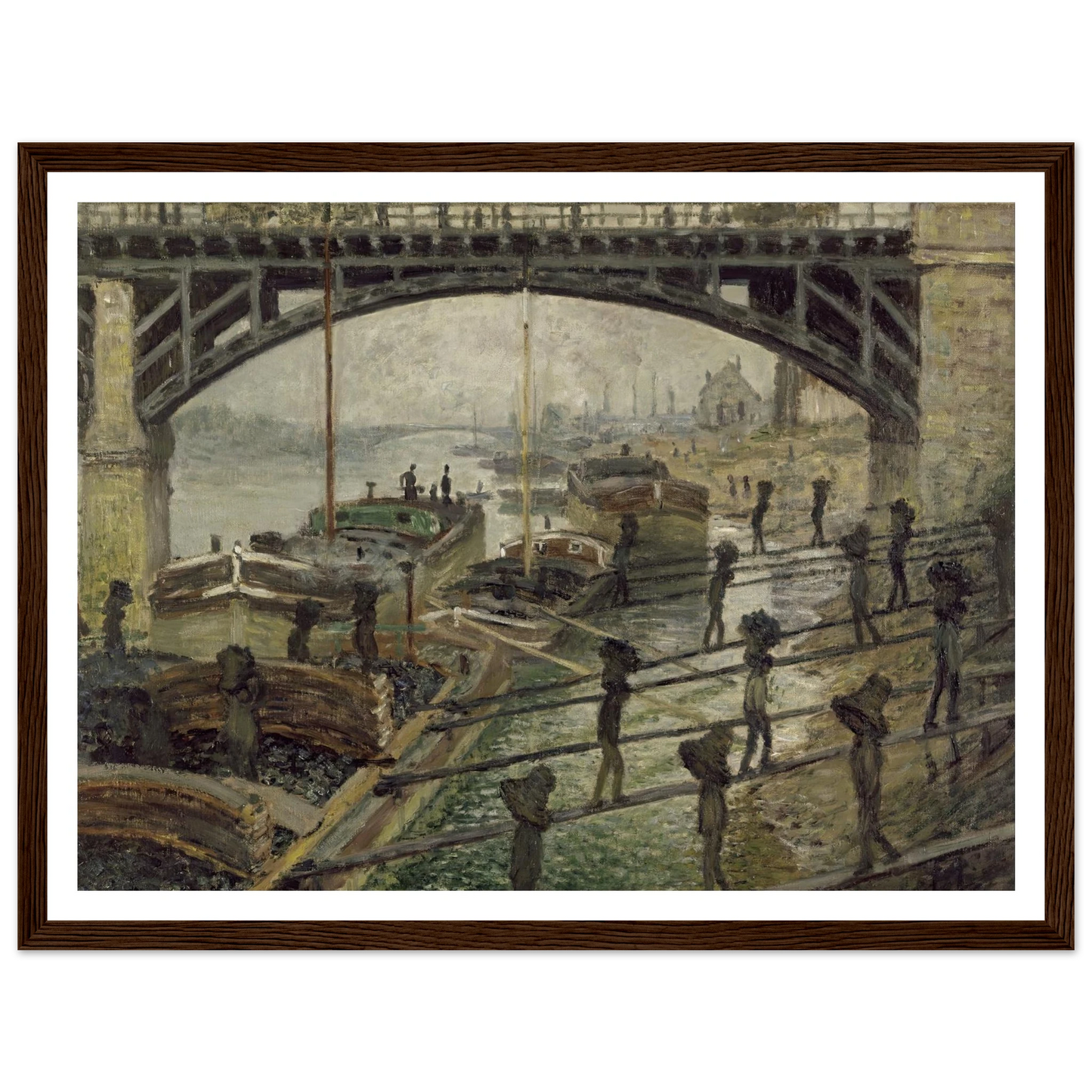 The Coalmen (circa 1875) Art Print | Claude Monet - Framed Poster - 30x40 cm / 12x16″ - Black frame