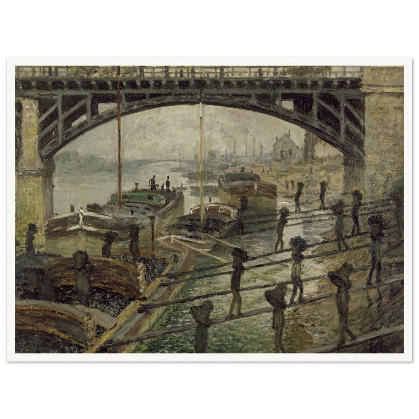 The Coalmen (circa 1875) Art Print | Claude Monet - Framed Poster - 30x40 cm / 12x16″ - Black frame
