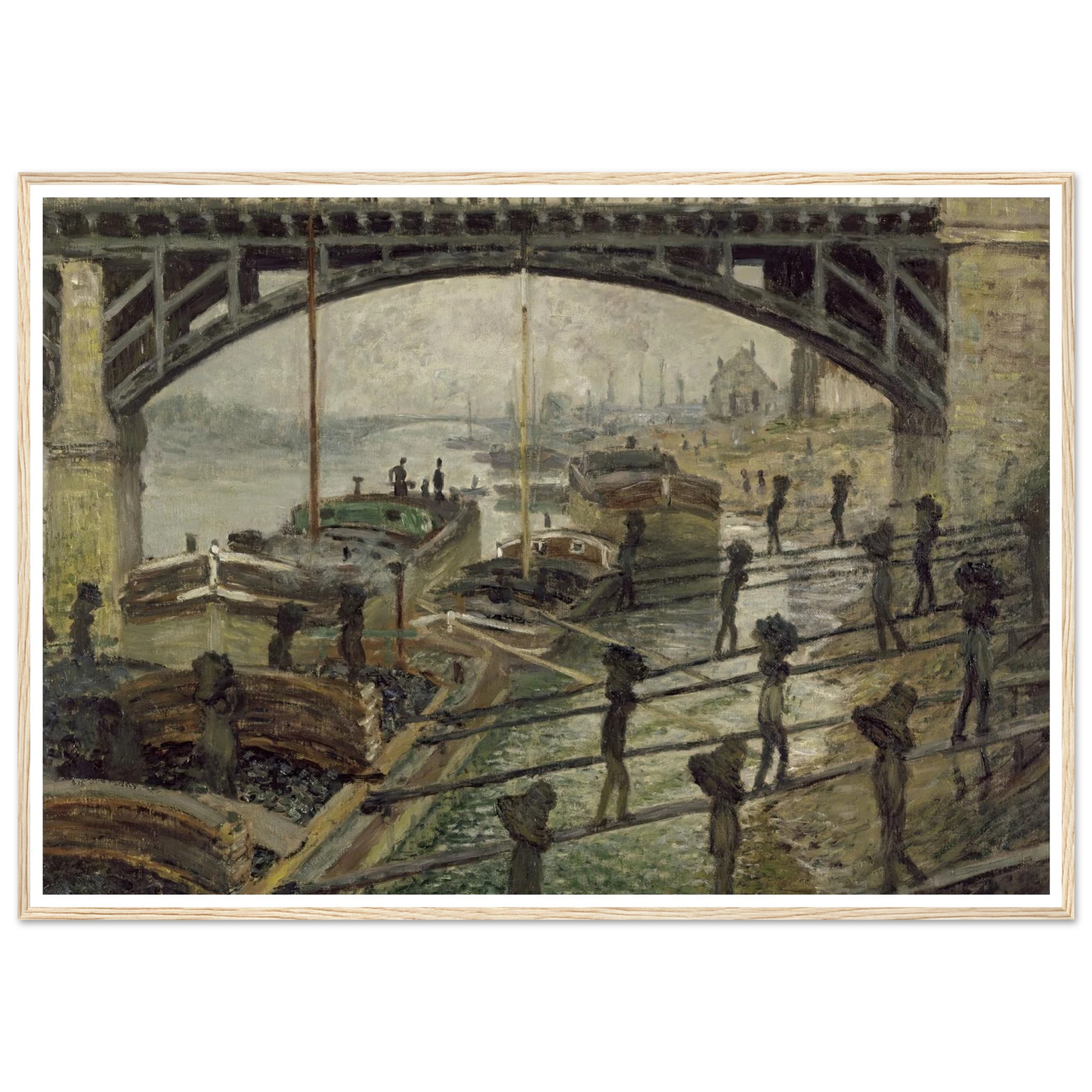 The Coalmen (circa 1875) Art Print | Claude Monet - Framed Poster - 30x40 cm / 12x16″ - Black frame