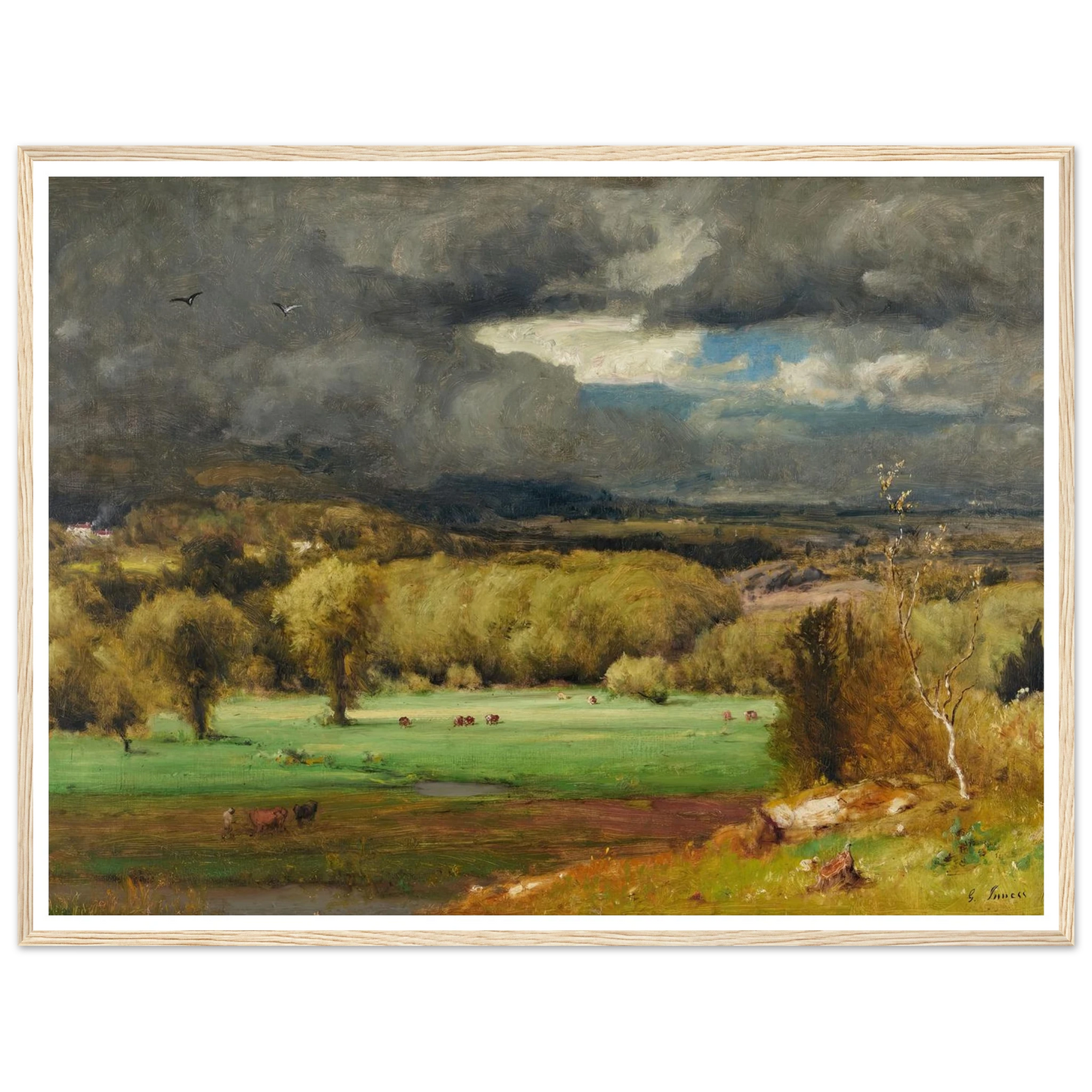 The Coming Storm (1878) Art Print | George Inness - Framed Poster - 30x40 cm / 12x16″ - Black frame