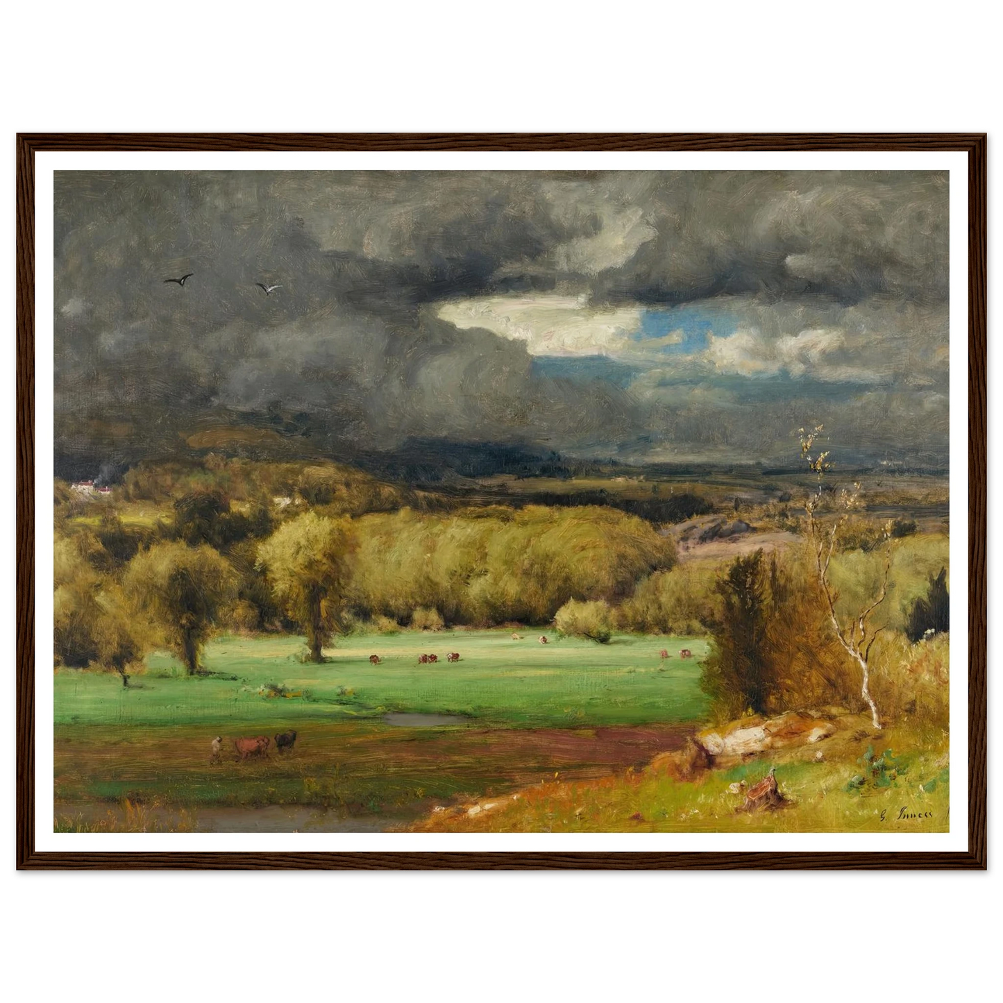 The Coming Storm (1878) Art Print | George Inness - Framed Poster - 30x40 cm / 12x16″ - Black frame