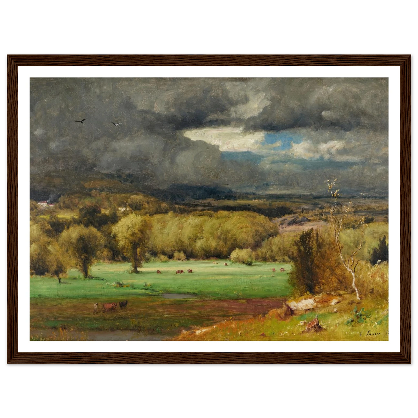 The Coming Storm (1878) Art Print | George Inness - Framed Poster - 30x40 cm / 12x16″ - Black frame