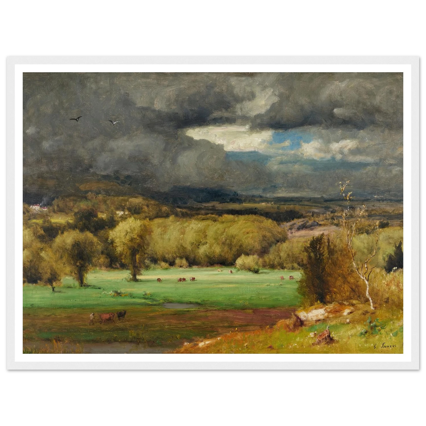 The Coming Storm (1878) Art Print | George Inness - Framed Poster - 30x40 cm / 12x16″ - Black frame