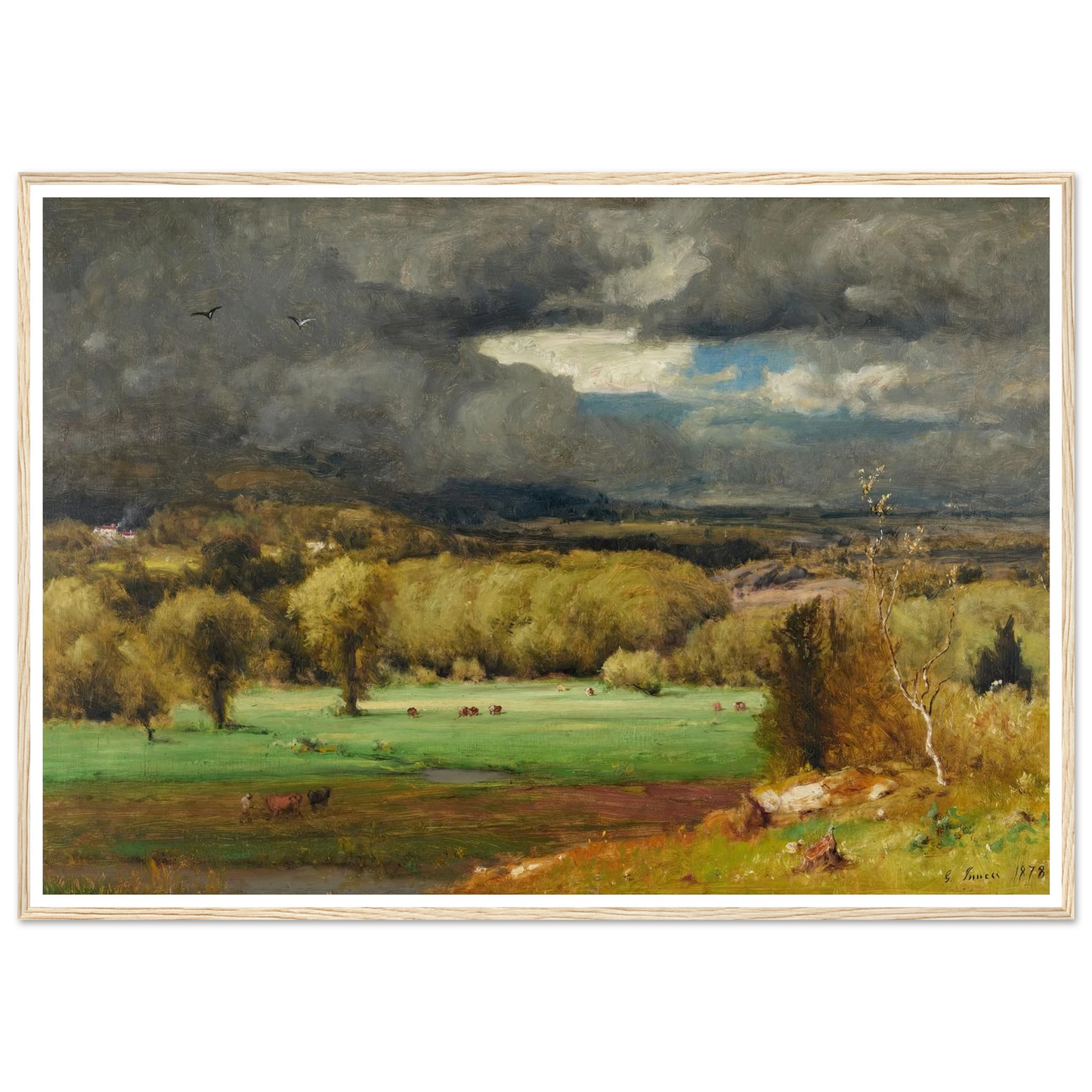 The Coming Storm (1878) Art Print | George Inness - Framed Poster - 30x40 cm / 12x16″ - Black frame