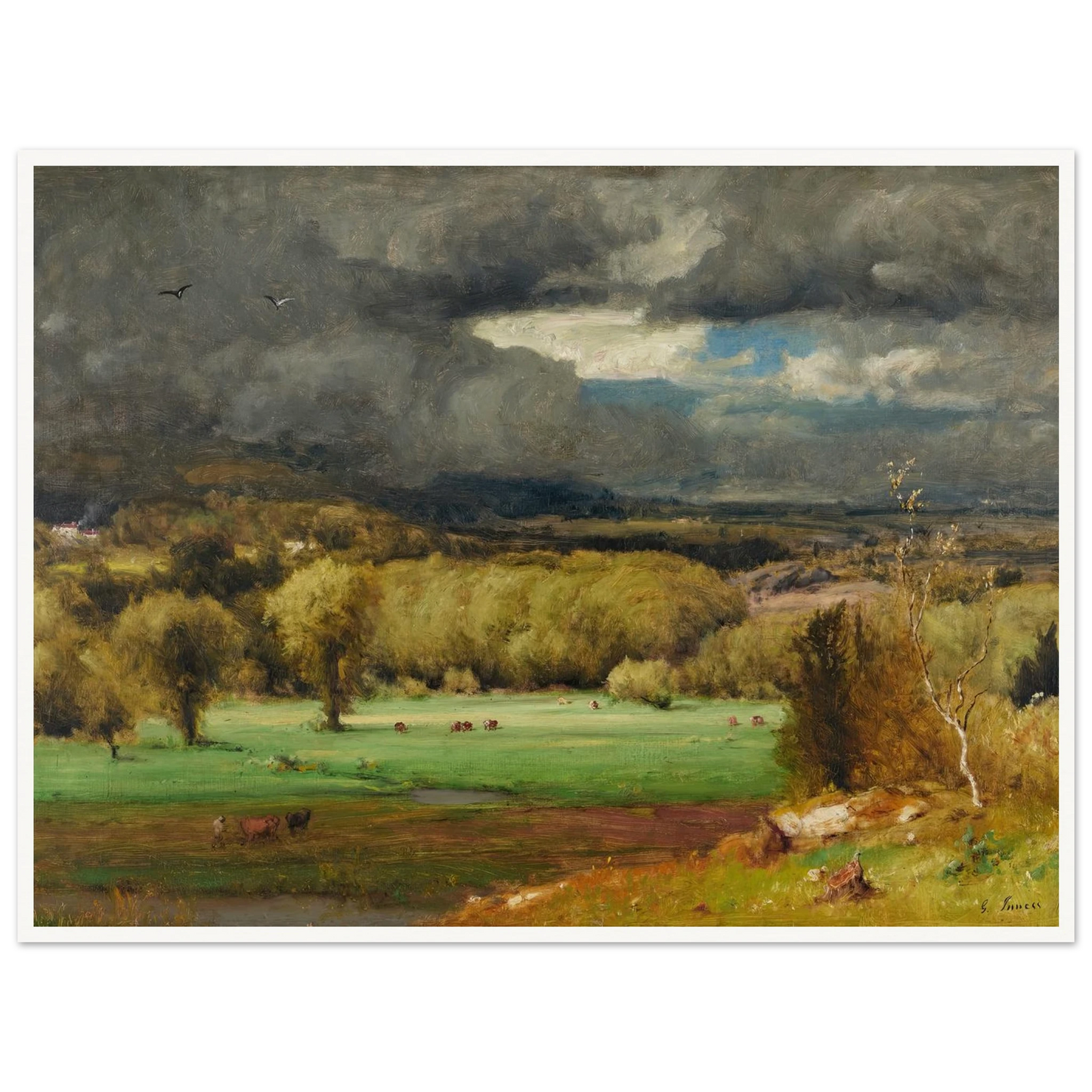 The Coming Storm (1878) Art Print | George Inness - Framed Poster - 30x40 cm / 12x16″ - Black frame