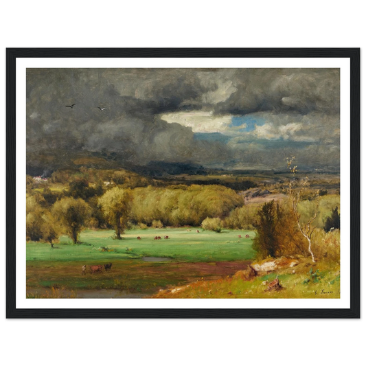 The Coming Storm (1878) Art Print | George Inness - Framed Poster - 30x40 cm / 12x16″ - Black frame