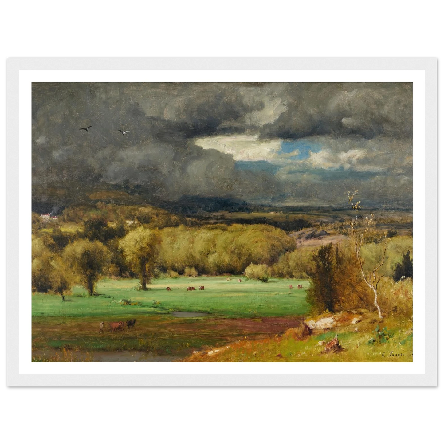 The Coming Storm (1878) Art Print | George Inness - Framed Poster - 30x40 cm / 12x16″ - Black frame