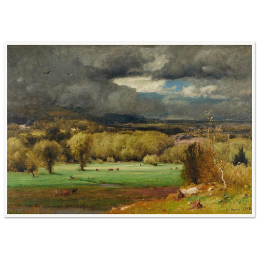 The Coming Storm (1878) Art Print | George Inness - Framed Poster - 30x40 cm / 12x16″ - Black frame