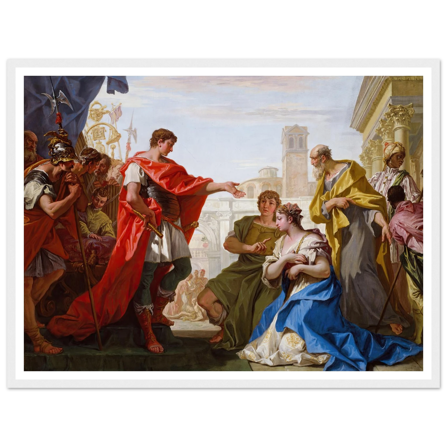 The Continence of Scipio (c. 1706) Art Print | Sebastiano Ricci - Framed Poster - 30x40 cm / 12x16″ - Black frame