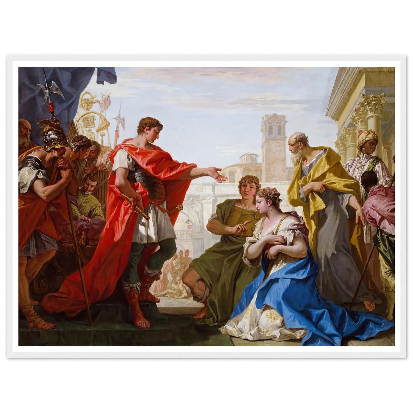 The Continence of Scipio (c. 1706) Art Print | Sebastiano Ricci - Framed Poster - 30x40 cm / 12x16″ - Black frame