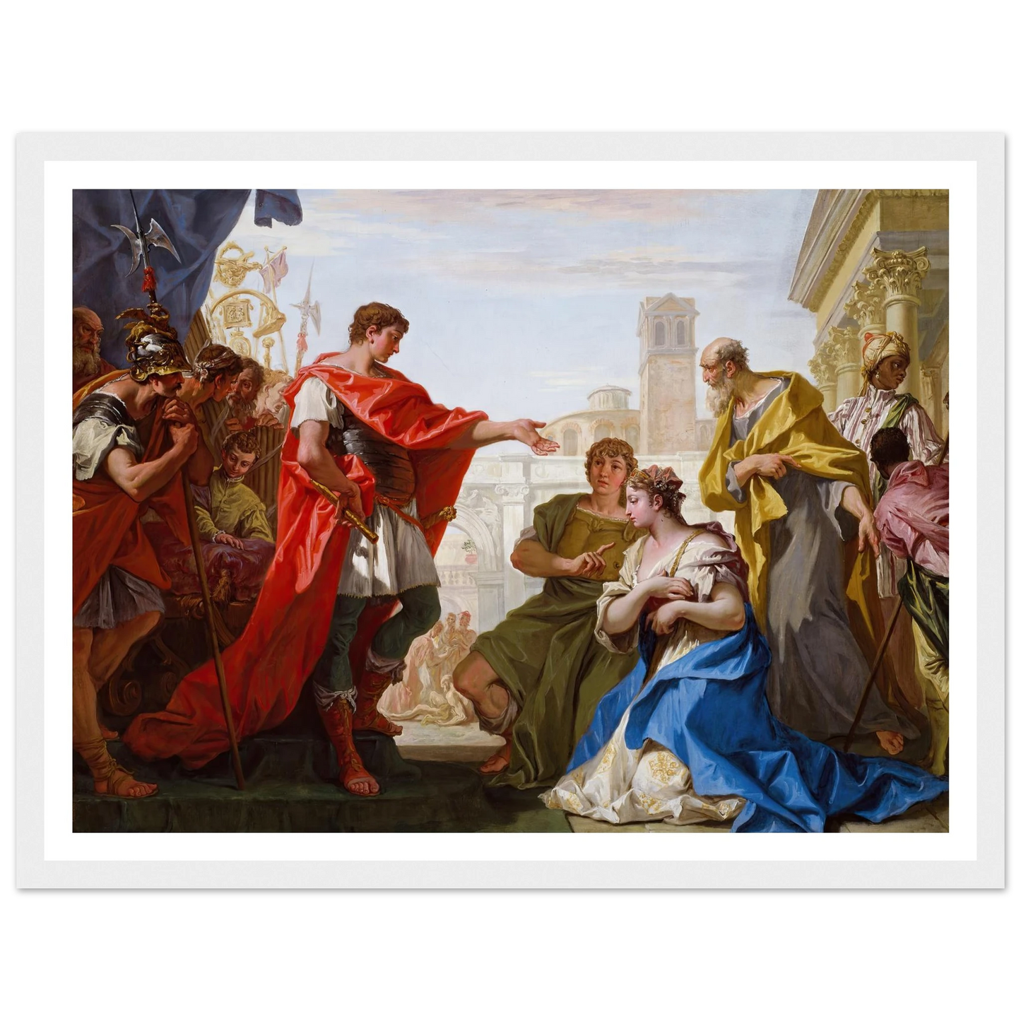 The Continence of Scipio (c. 1706) Art Print | Sebastiano Ricci - Framed Poster - 30x40 cm / 12x16″ - Black frame