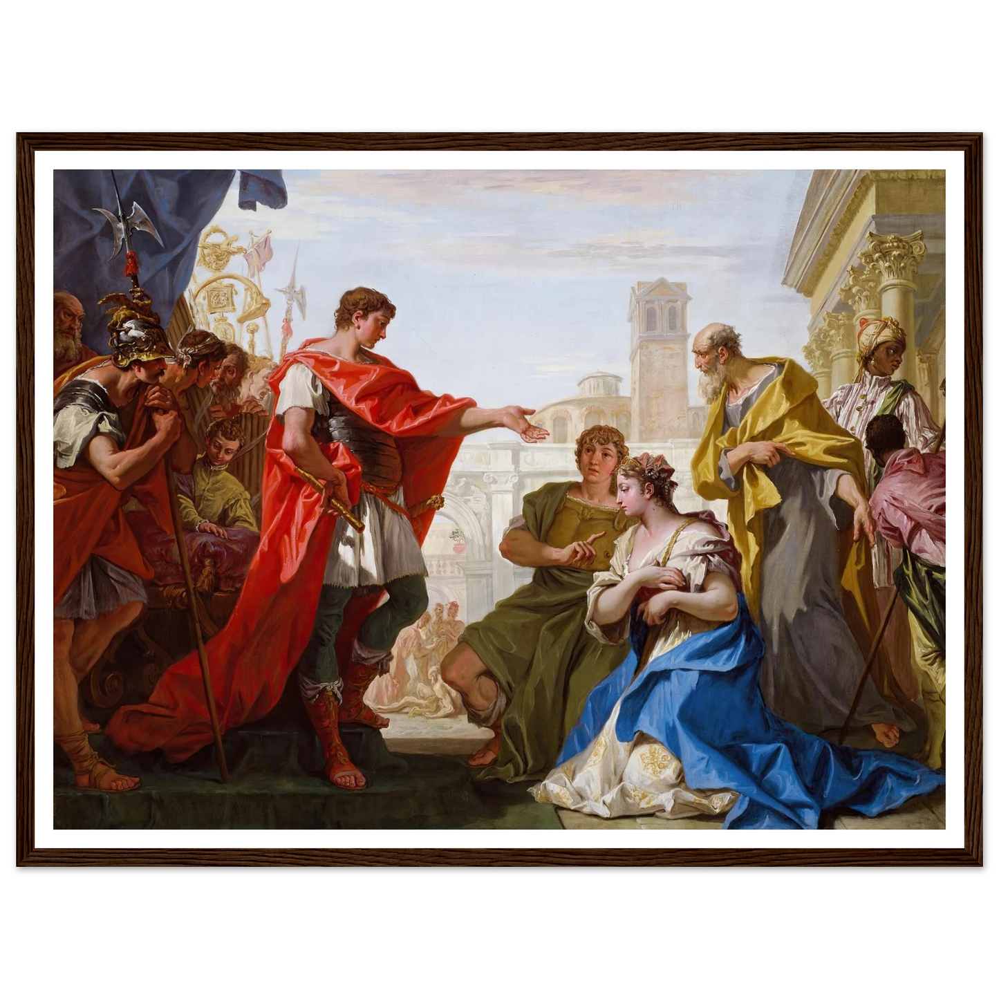 The Continence of Scipio (c. 1706) Art Print | Sebastiano Ricci - Framed Poster - 30x40 cm / 12x16″ - Black frame