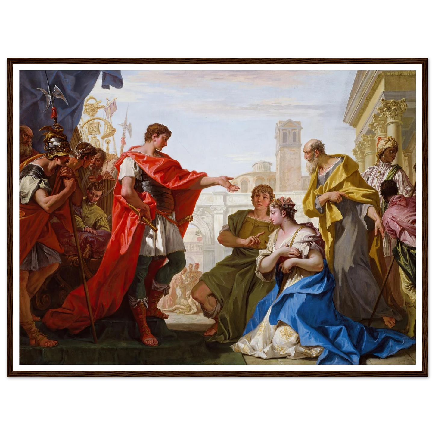 The Continence of Scipio (c. 1706) Art Print | Sebastiano Ricci - Framed Poster - 30x40 cm / 12x16″ - Black frame