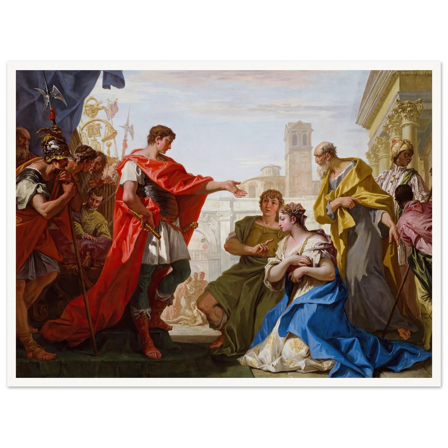 The Continence of Scipio (c. 1706) Art Print | Sebastiano Ricci - Framed Poster - 30x40 cm / 12x16″ - Black frame