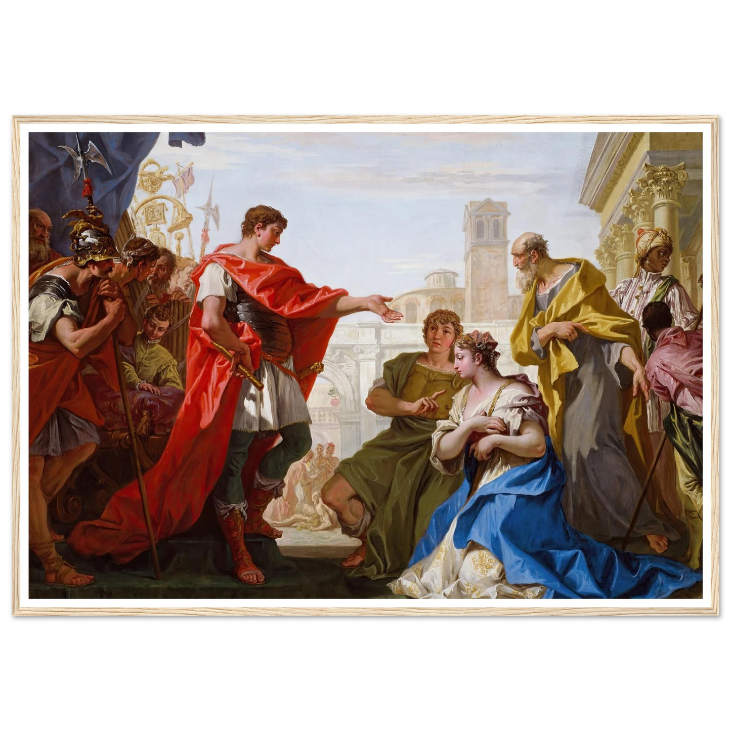 The Continence of Scipio (c. 1706) Art Print | Sebastiano Ricci - Framed Poster - 30x40 cm / 12x16″ - Black frame