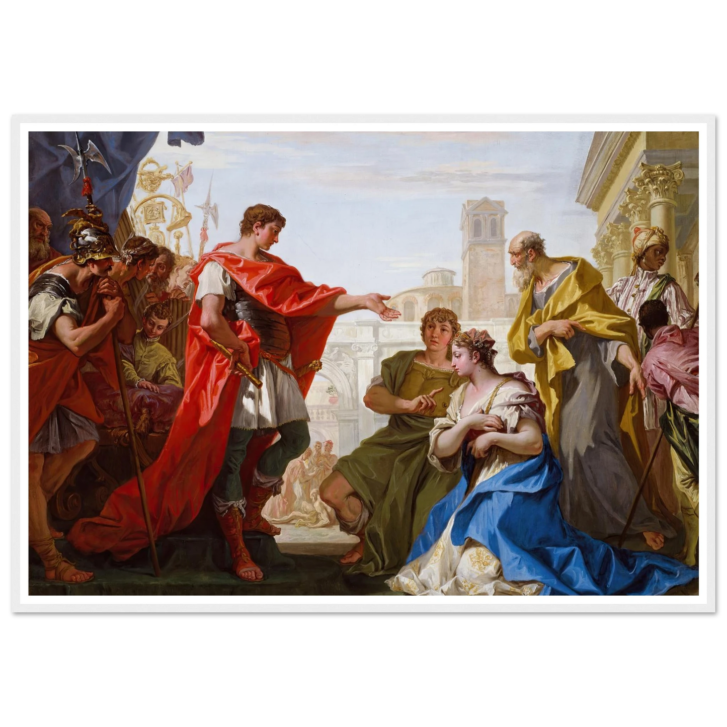 The Continence of Scipio (c. 1706) Art Print | Sebastiano Ricci - Framed Poster - 30x40 cm / 12x16″ - Black frame