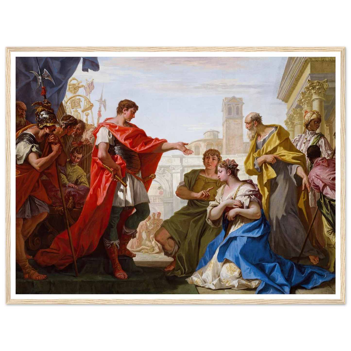 The Continence of Scipio (c. 1706) Art Print | Sebastiano Ricci - Framed Poster - 30x40 cm / 12x16″ - Black frame