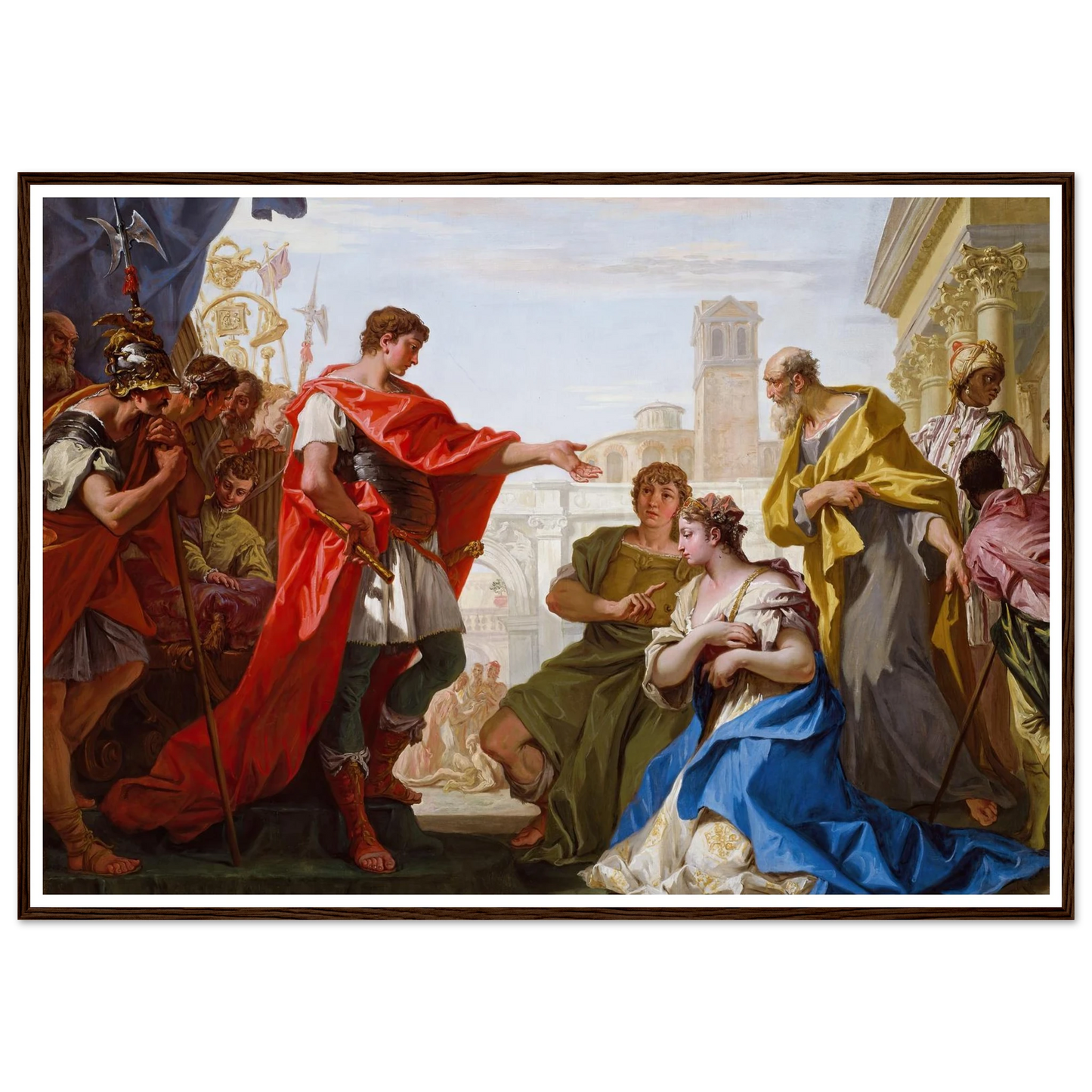 The Continence of Scipio (c. 1706) Art Print | Sebastiano Ricci - Framed Poster - 30x40 cm / 12x16″ - Black frame