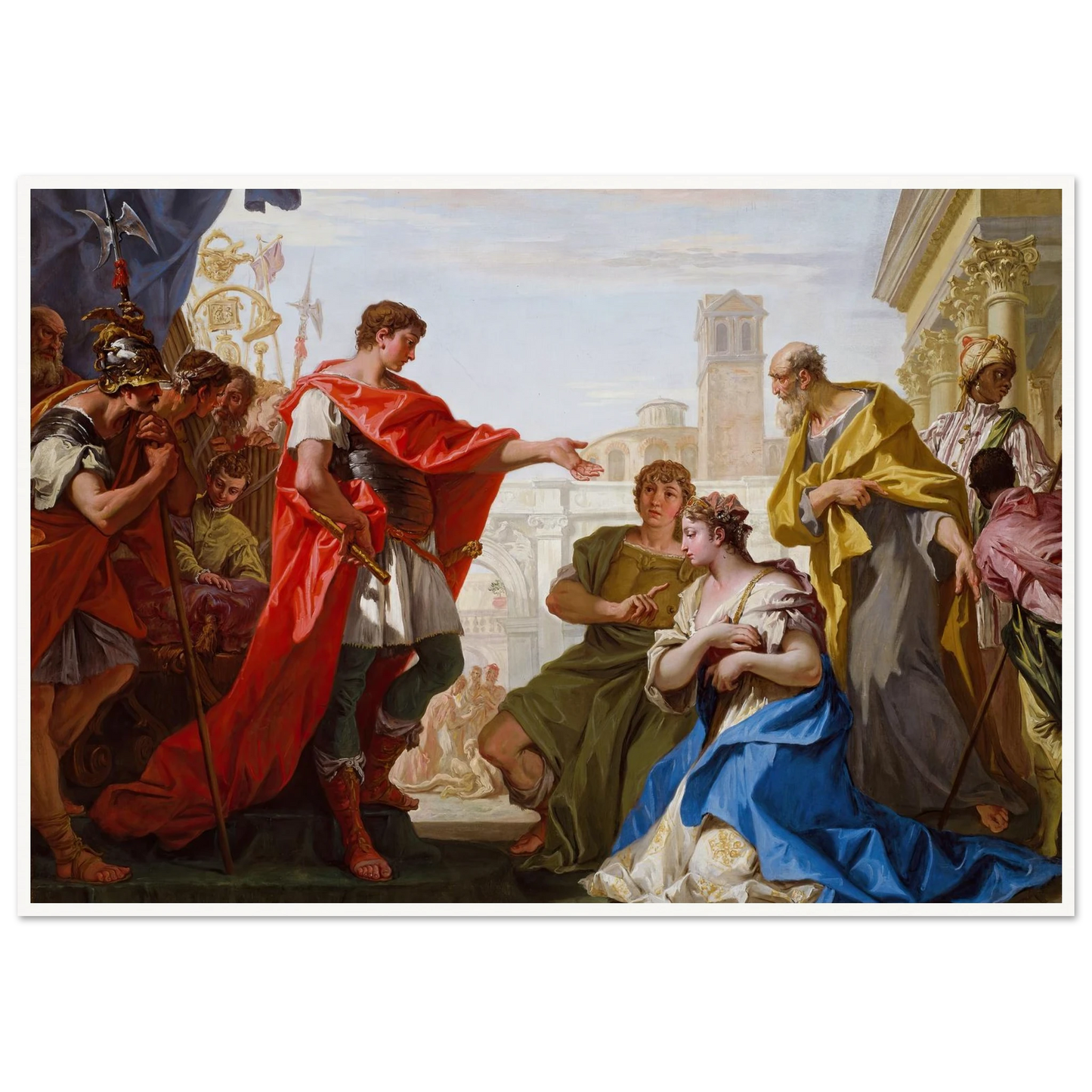 The Continence of Scipio (c. 1706) Art Print | Sebastiano Ricci - Framed Poster - 30x40 cm / 12x16″ - Black frame