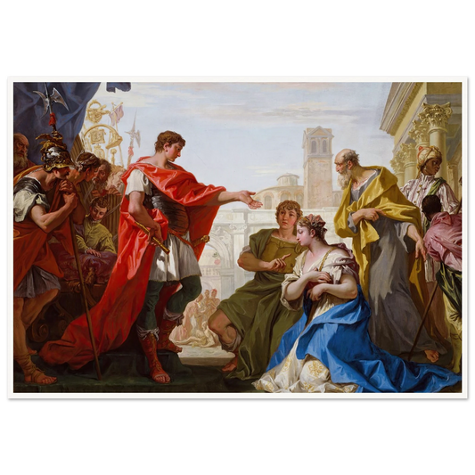 The Continence of Scipio (c. 1706) Art Print | Sebastiano Ricci - Framed Poster - 30x40 cm / 12x16″ - Black frame
