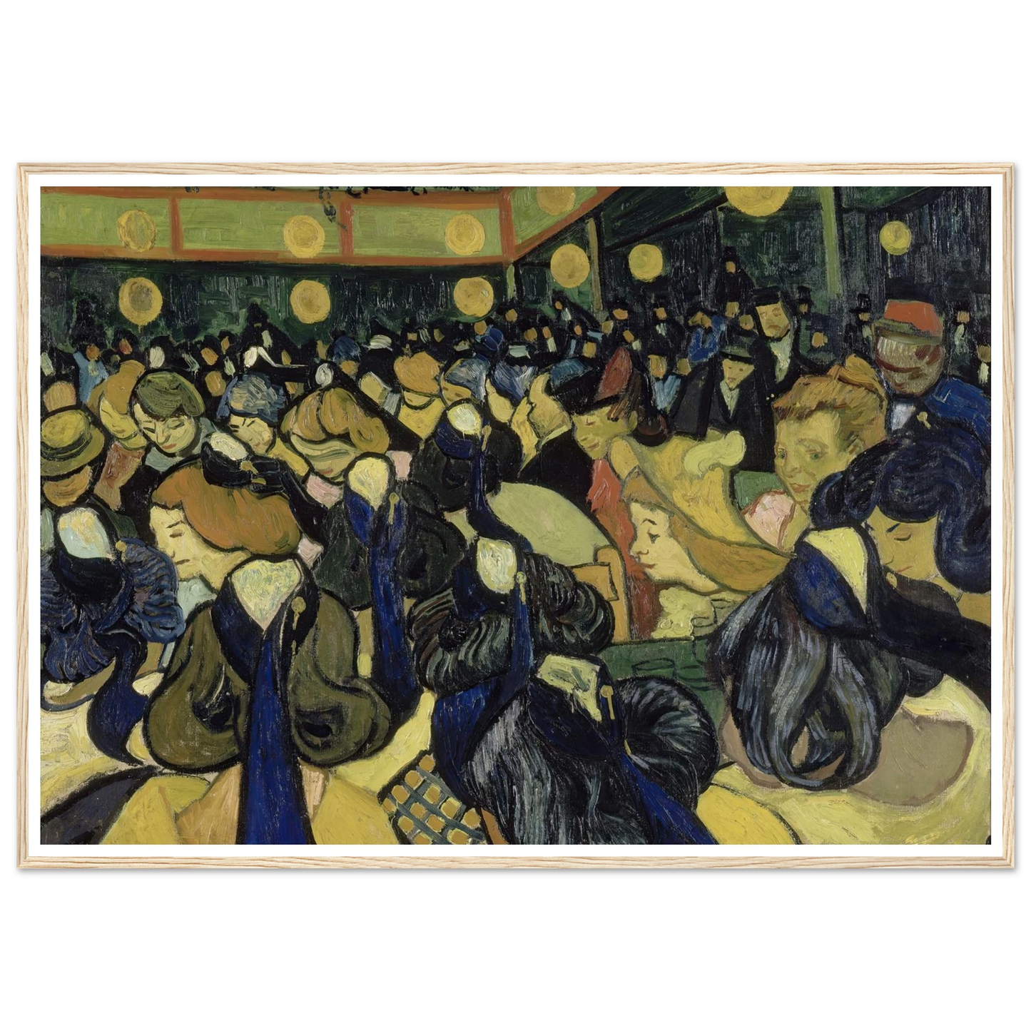 The Dance Hall In Arles (1888) Art Print | Vincent van Gogh - Framed Poster - 30x40 cm / 12x16″ - Black frame